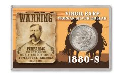 1880-S $1 MORGAN SILVER VIRGIL EARP BU 4X6