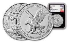 2021 $1 1oz Silver Eagle T2 MS70 FDI Gaudioso BC