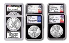 5pc 2021-W $1 1oz Silver Eagle T2 NGC/PCGS PF70UC FDI Mercanti, Jones, Moy, Gaudioso, Damstra BC