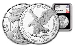 2021-W $1 1oz Silver Eagle T2 NGC/PCGS PF70UC FDI Gaudioso BC