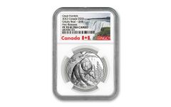 2023 Canada $20 1-oz Silver Great Hunters: Grizzly Ultra High Relief Proof NGC PF70 First Releases w/Canada Label
