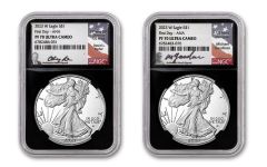 2pc 2023-W $1 1oz Silver Eagle NGC PF70UC First Day ANA Show Releases Gaudioso & Ryder BC