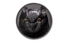 2023 Palau $25 1/2-Kilo Silver Eagle Owl Ultra High Relief Obsidian Black Colorized Proof