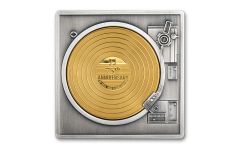 Barbados 2023 $5 3oz Silver 24kt Gold-Plated Spinning Vinyl Record