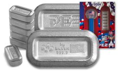 2024 6PC PAMP 5gm Silver PEZ Independence Day Wafer Set and Dispenser