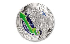 Niue 2023 $2 1oz Silver Bull and Bear Markets Proof-Like Colorized
