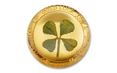 2024 Palau Four-Leaf Clover Gold Luck $1 1gm Gold Proof 