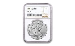 2024 $1 1 oz American Silver Eagle NGC MS69 Brown Label