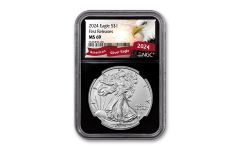 2024 $1 1 oz American Silver Eagle NGC MS69 First Releases Exclusive Eagle Label Black Core