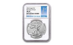 2024 $1 1 oz American Silver Eagle NGC MS69 First Day of Issue