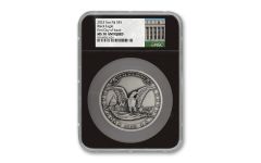2023 Fiji $5 5-oz Silver Black Eagle Ultra High Relief Antiqued NGC MS70 First Day of Issue w/Black Core & Bureau of Engraving and Printing Label