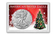 2023 $1 1-oz American Silver Eagle BU w/Tis the Season Frosty Case