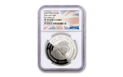 Great Britain 2023 £2 1-oz Silver Mercanti Lion and Eagle NGC PF70UC w/British Flag Label