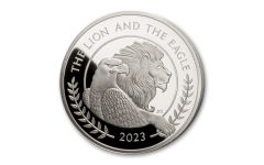 GB 2023 £2 1-oz Silver Lion and Eagle Proof w/OGP