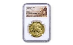 2024 $50 1-oz Gold Buffalo NGC MS70 First Day of Issue w/Teddy Roosevelt Label 