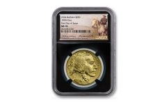 2024 $50 1-oz Gold Buffalo NGC MS70 First Day of Issue w/Black Core & Teddy Roosevelt Label 