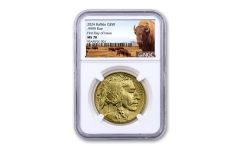 2024 $50 1-oz Gold Buffalo NGC MS70 First Day of Issue w/Buffalo Label 