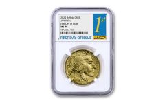 2024 $50 1-oz American Gold Buffalo NGC MS70 First Day of Issue w/Blue & Silver 1st Label 
