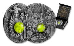 2023 Cameroon 2000 Francs 2-oz Silver Wizard Ultra High Relief Antiqued Coin w/Fluorescent Insert