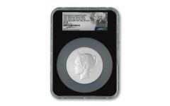 Smithsonian® 5-oz Silver 1921 Weinman Peace Dollar Ultra High Relief Roman Finish NGC SP70 First Day of issue w/Black Core & Jody Clark Signed Label