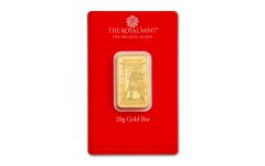 Great Britain 20-gm Gold Guan Gong Bar In Blister Pack