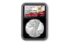 2024-W $1 1-oz. Silver Eagle Proof NGC PF70UC First Releases Black Core Exclusive Eagle Label