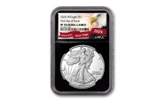 2024-W $1 1-oz. Silver Eagle Proof NGC PF70UC First Day of Issue Black Core Exclusive Eagle Label