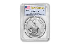 2024-P Harriet Tubman Silver Dollar PCGS MS70 First Strikes w/Flag Label