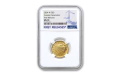 2024-W $5 Gold Greatest Generation NGC MS70 FR