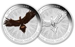 2-PC Australia 2024-P $1 1oz Silver Wedge Tailed Eagle BU/COLORIZED