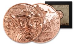 2024 Cook Islands $1 50-gm Copper Legends of the Wild West Ultra High Relief Proof