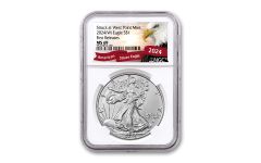 2024(W) $1 1oz Silver Eagle Struck at West Point NGC MS69 FR Exclusive Eagle Label