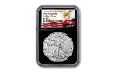 2024(W) $1 1oz Silver Eagle Struck at West Point NGC MS70 First Day of Issue Exclusive Eagle Label BC