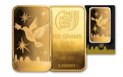 Holy Land Mint 100-gm Gold Dove of Peace Bar