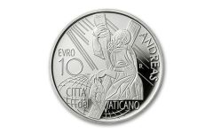 Vatican 2022 10 Euro 22gm Silver 12 Apostles Andrew Proof OGP