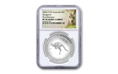 2024 Australia $1 1-oz Silver Kangaroo Proof NGC PF70 First Releases