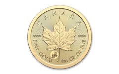 Canada 2024 $5 1/10oz Gold Maple Leaf BU w/ Polar Bear Privy