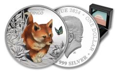 2024 Niue $1 1-oz Silver Baby Dingo Colorized Proof