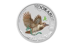 2024 Australia $1 1-oz Silver World Money Fair Colorized Kookaburra BU