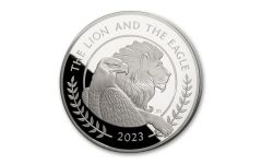 GB 2023 £10 5-oz Silver Lion and Eagle Proof w/ogp