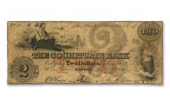 $2 1850s Bank of Cochituate Bank Note VG