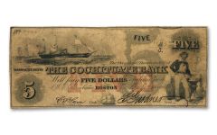 $5 1850s Bank of Cochituate Bank Note VG