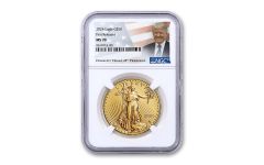 2024 $50 1-oz Gold American Eagle NGC MS70 First Releases w/Trump Label 