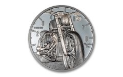 Cook Islands 2024 $10 2oz Silver The Journey Motorbike Black Proof w/OGP