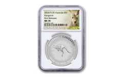 Australia 2024 $1 1-oz Silver Kangaroo NGC MS70 First Releases w/ kangaroo Label