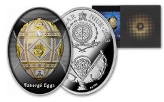 Niue 2023 $1 16.81gm Silver Faberge Alexander Egg Colorized Proof w/ OGP