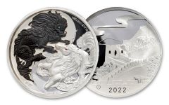 2022 China 2-oz Silver Black Unicorn Proof