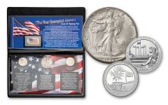 3PC 1916-2019 25 CENT TO 50 CENT STAR SPANGLED SET
