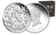 Australia 2024 $1 1oz Silver Perth Mint 125th Anniversary Kangaroo Koala and Kookaburra Proof w/ OGP