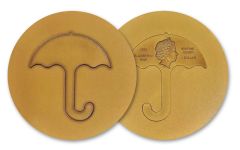 2022 Niue $1 2-oz Silver Dalgona Honeycomb Umbrella-Shaped Colorized Coin Uncirculated